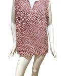 SheIn Ditsy Flower Print Blouse Pink and White Sleeveless 1X Photo 3