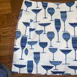 Talbots  White Skirt with Blue Drinking Glasses size 10 new with tags Photo 1