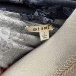 Mi Ami Blue and Black Floral Casual Chambray Jacket Photo 5