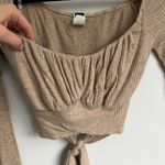 Windsor tan brown long sleeve crop top Photo 1