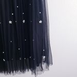 Anthropologie Eva Franco Black Pearl Pleated Midi Skirt Photo 2