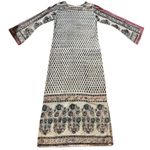 Indian Women Multi Floral Printed Cotton Kurta Kurti Top Tunic Straight Dress Black Photo 3