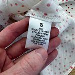 Dress Forum  Tie Front Polka Dot Peplum Top in White & Red Photo 3