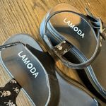 Lamoda Black Red Hearts Hopeful Chunky Platform Sandals Size 9 NWOT Black Photo 2