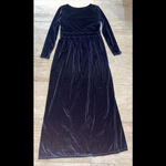 DESIR COUTURE Gray Velvet Gown Maxi Dress Sash High Slit‎ M Size M Photo 6