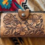 Vintage Tooled Leather Wallet Brown Photo 0