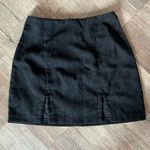 None Black Velvet Ribbed Mini Skirt Photo 2