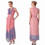 Diane Von Furstenberg  | Naira Bis 100% Silk Geometric Drapey Maxi Dress size 2 Photo 1