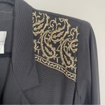 VIA SANT ANDREA | Vintage Black Gold Embroidered Shoulder Jumpsuit Sz 10P Photo 3