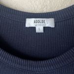 AGOLDE  maya black ribbed long sleeve scoop neck Photo 4