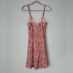 The Vanity Room Womens Pink Floral Print Pleated Spaghetti Strap Satin Dress XS Photo 1