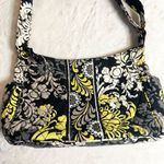 Vera Bradley Baroque Black Yellow Gray White Retired Pattern Shoulder Bag Purse Photo 7