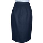 J.Crew 100% Wool Black Pencil Knee-Length Zip Front Skirt Italian Bi-Stretch 2 Photo 3