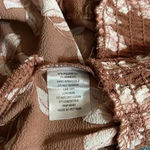 Monteau Brown Floral Ruched Crop Top With Pink Flowers Photo 7