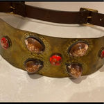 Vintage Metal and Stone Belt​ Gold Photo 9