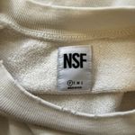 NSF Ivory Graphic Print Rose "With Our Complements" Cotton Jersey Sweatshirt XS Photo 2