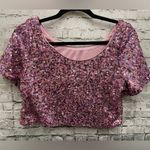 Better Be Pink multi sequin crop top sz S nwt Photo 1