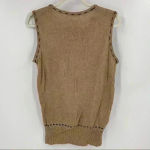 Pringle Embroidered Logo Lightweight Wool Sleeveless Vest Top Size Small Tan Photo 1