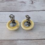 Vintage Clip On Earrings Light Yellow / Pastel Yellow Retro Photo 7