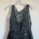 Theia Black Polka Dot Sequin Midi Dress Size: 4 Photo 5