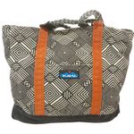 KAVU  Black White Printed Snap Closure Tote Bag Large Compartment Travel Photo 0