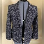 Banana Republic Womens Leopard Print Blue Blazer Size 4 Photo 0