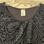 Delicates  Black Velvet Paisley Tank Top Large Photo 1