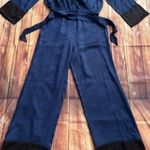 Victoria's Secret  Womens Sleepwear Animal Print Satin Blue Jumpsuit Size Medium Photo 1