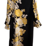 Emma & Michele  Black Floral Bell Sleeve Shift Dress Size 2X Photo 0