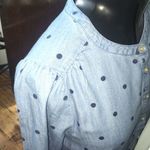 Old Navy  denim 1/4 button flowy polka dot M tunic Photo 3