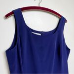 Jones New York Vintage 90s Silk Navy Blue Sleeveless Sheath Dress Photo 1
