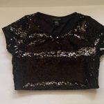 August Silk  Knits women’s black lined sequined fancy t-shirt, size medium Photo 6