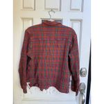 BDG  Urban Outfitters Plaid Waffle Knit Button Down Shirt Orange Teal Size Small Photo 1