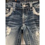 Miss Me Jeans Size 25 Distressed Bootcut Blue Embellished Pockets Denim Photo 6