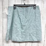 ASOS Skirt Women Size 14 Light Blue Linen Blend Mini Side Button Zip Back Preppy Photo 4