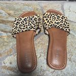 Torrid leopard print calf hair slide sandals 8 tan black Photo 6
