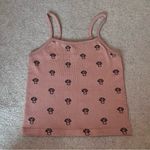 JUST POLLY Brown Ribbed Mushroom Printed Tank Top Size undefined Photo 4
