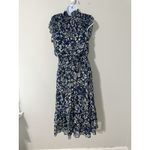 AQUA BLOOMINGDALES FLORAL SMOCKED TIERED RUFFLE MIDI DRESS EUC SIZE L Photo 6