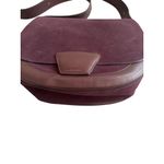 GERARD DAREL Purple Leather Suede Large Crossbody Saddle Handbag Photo 9