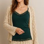 Charlotte Russe Women’s Hunter Green Lace Trim Camisole Tank Top M | Y2K Fairy Photo 0