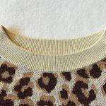 A New Day Leopard Knit Sweater Size Large Boho Soft Cozy Cottagecore Crewneck Photo 5