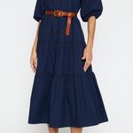 Ann Mashburn  Navy Blue Midi Button Down Dress | S Photo 0