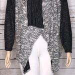 Style & Co . Woman Size 2X Black & White Drape Open Front Sweater Cardigan Jacket Photo 2