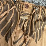 Closed Tie Waist Zip Up Neutral Tropical Abstract Printed Shorts Sz 26 Tan Photo 1