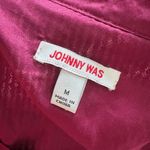 Johnny Was  Grace Blouse Sequin Silk Button Front Top in Black Cherry Size Medium Photo 1