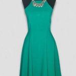 Black Halo NWOT Perth Dress Halter Full Swing Midi Fit-and-Flare Emerald Green 4 Photo 0