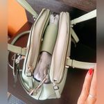 Calvin Klein desert sage Garnet Triple Compartment Zipper Satchel 2-in-1 NWT$188 Photo 5