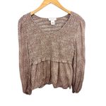 EXPRESS Babydoll Top Women's Brown Floral Smocked Y2K Urban Romantics Small Romantic Photo 1