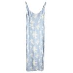 Reformation Reverie Light Blue Floral Sweetheart Sheath Maxi Dress Size 10 Photo 4