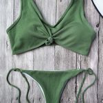 Zaful Green  Knot Top Bikini Photo 0